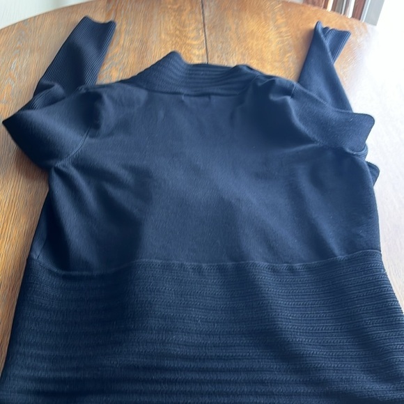 Liz Claiborne Black Open Front Cardigan Ribbed Neckline - Picture 10 of 10